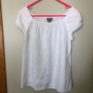 White, Linen J. Jill Top-Size XS-Petite